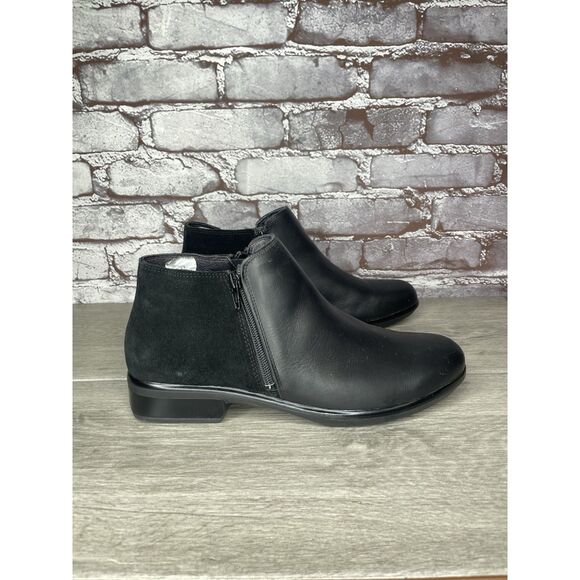 NAOT Helm Black Leather Suede Ankle Boots Zip Booties Women’s Sz 41EU/10.5M US - Picture 11 of 16